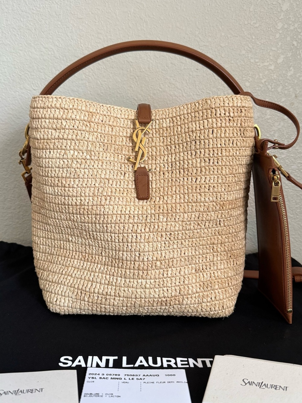 SAINT LAURENT Raffia Le 37 Two Way Bag - Picture 11 of 11